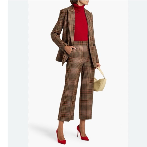 Veronica Beard Pants - Veronica Beard Brown Plaid Wide Leg Pants Size 00
